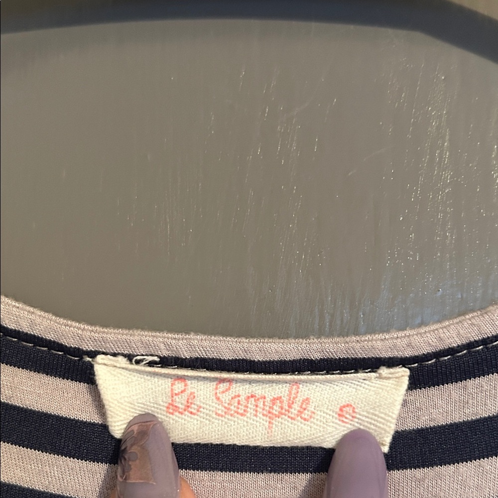 Striped Tank Top with Yellow Embroidery Small - Picture 2 of 8